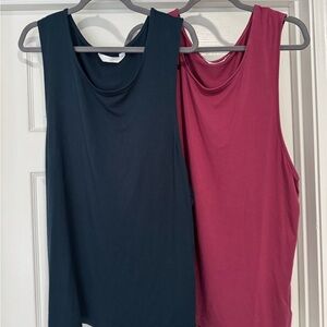 Cadenshae Women's Sleeveless Tops - Blue and magenta 2pk
